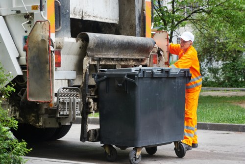 Team wearing PPE during a safe rubbish removal job in Bloomsbury